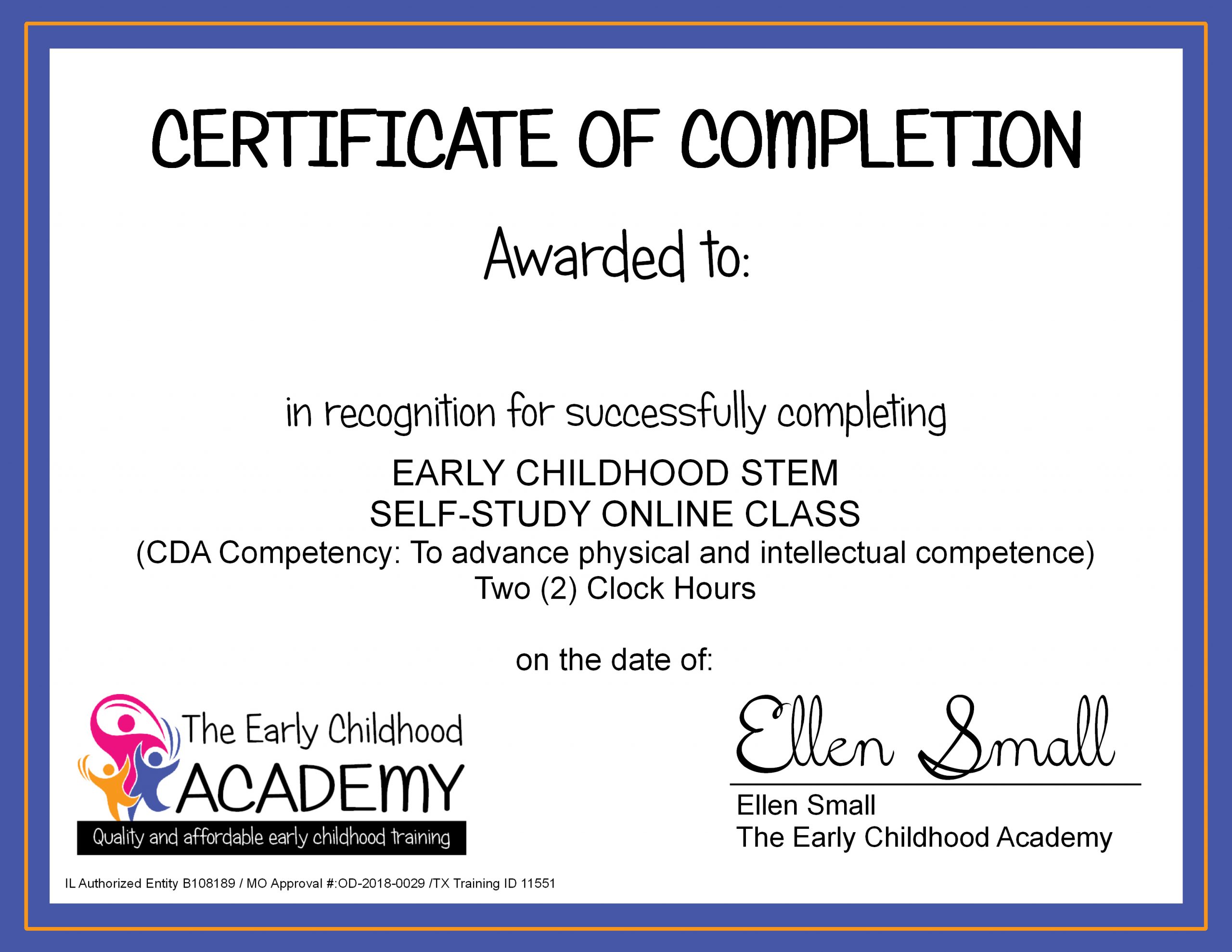 Early Childhood STEM Certificate Scaled 